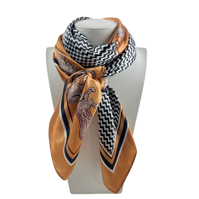 Humble Hilo Scarf Horses and Chevron lines