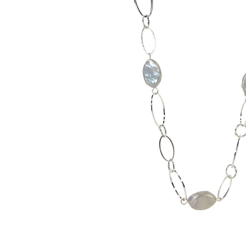 Humble Hilo Ovals and Links Necklace, Fresh Water Pearl