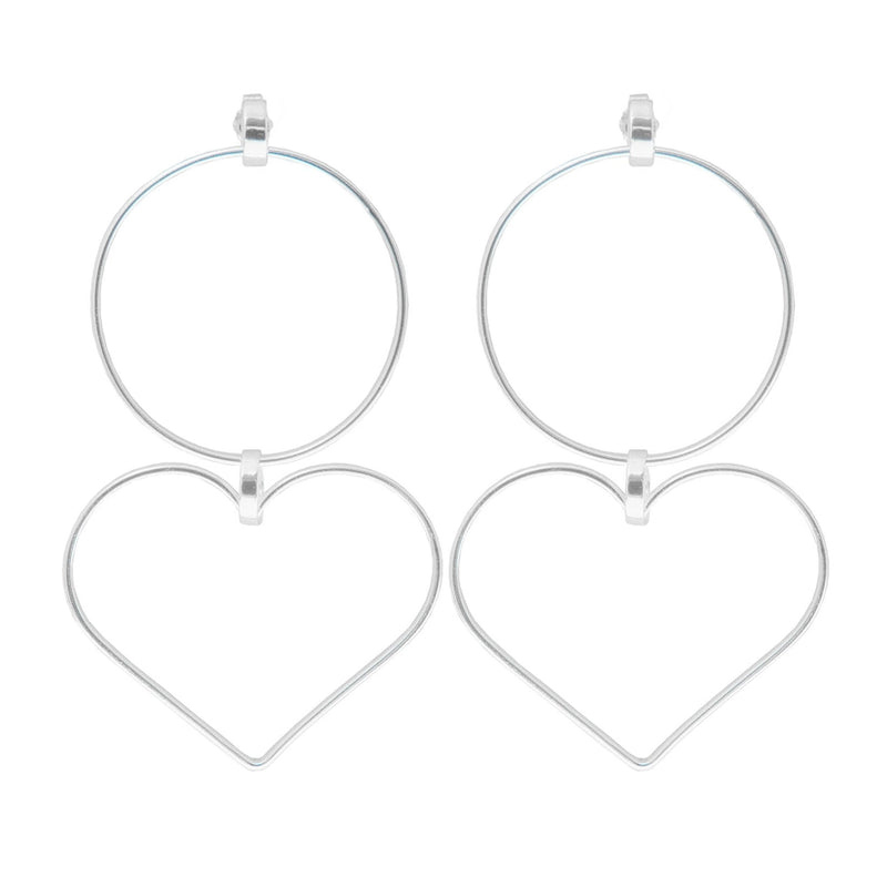 Elide Large Heart + Circle Earrings