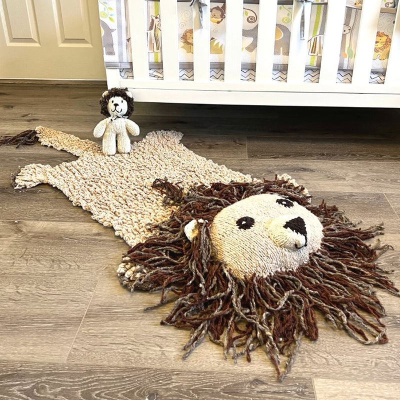 Hand Knitted Homespun Wool Animal Rug with Pillow Head – Humble