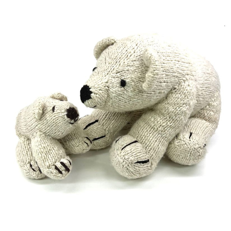 Hand Knitted Homespun Wool Polar Bear Stuffed Animal