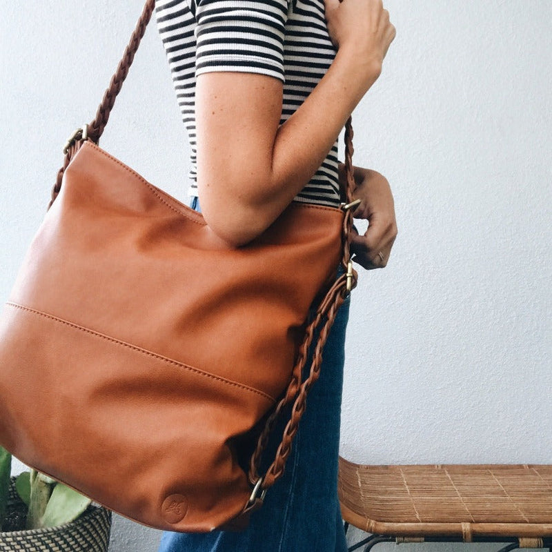 *F‍REE GIFT* Humble Hilo Braided Vegan Leather Convertible Tote