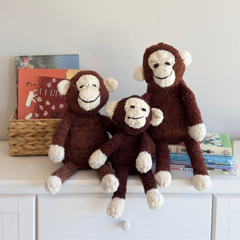 Kenana Knitters Hand Knitted Homespun Wool Monkey Stuffed Animal