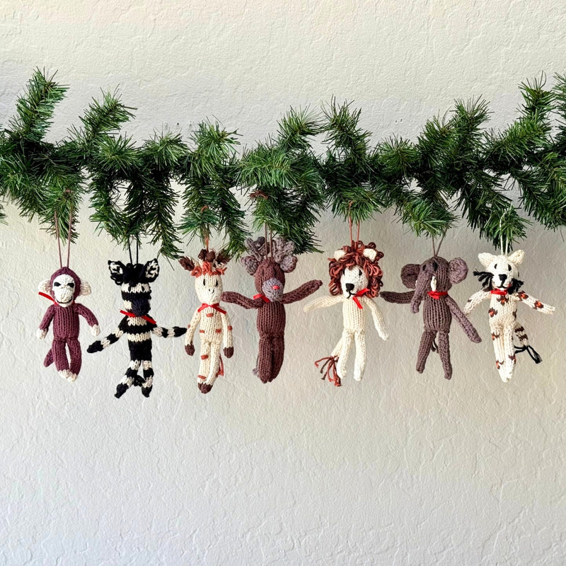 Kenana Knitters Hand-knit Cotton Animal Christmas Ornaments