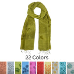 Humble Hilo Silk Blend Scarf, Blooming Stencils