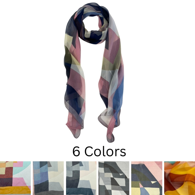 Humble Hilo Color Block Chiffon Scarf