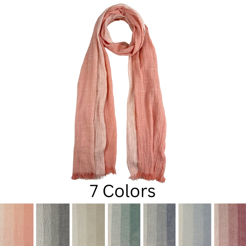 Humble Hilo Cumulus 100% Cotton Scarf Gauzy Stripes