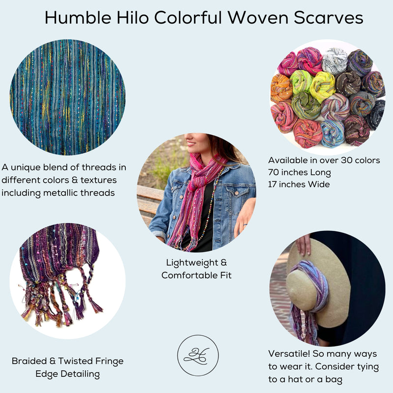 Humble Hilo Multicolored Thread Infinity Artisan Scarf