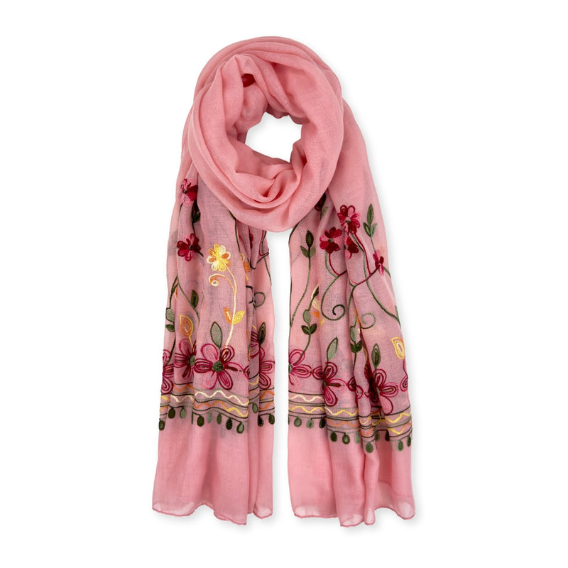 Humble Hilo Embroidered scarf/shawl with flowers