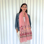 Humble Hilo Embroidered scarf/shawl with flowers