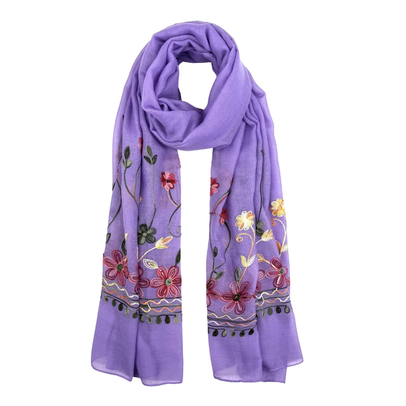 Humble Hilo Embroidered scarf/shawl with flowers
