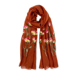 Humble Hilo Embroidered scarf/shawl with flowers