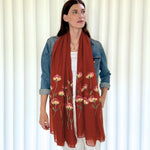 Humble Hilo Embroidered scarf/shawl with flowers