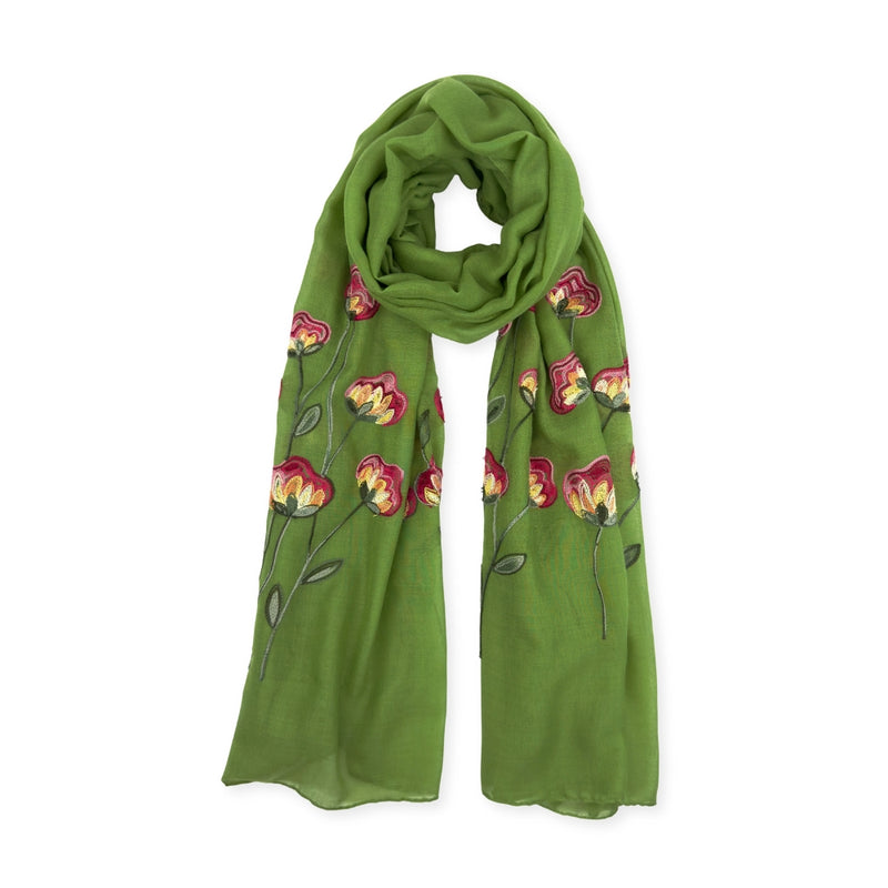 Humble Hilo Embroidered scarf/shawl with flowers