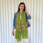 Humble Hilo Embroidered scarf/shawl with flowers