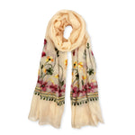 Humble Hilo Embroidered scarf/shawl with flowers