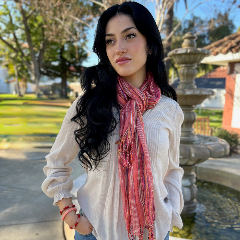 Humble Hilo Multicolored Thread Artisan Scarf