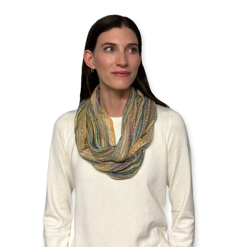 Humble Hilo Multicolored Thread Infinity Artisan Scarf