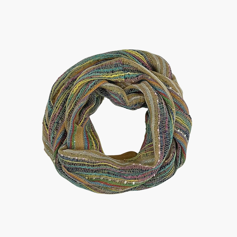 Humble Hilo Multicolored Thread Infinity Artisan Scarf
