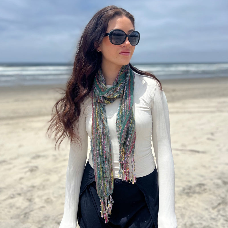 Humble Hilo Multicolored Thread Artisan Scarf