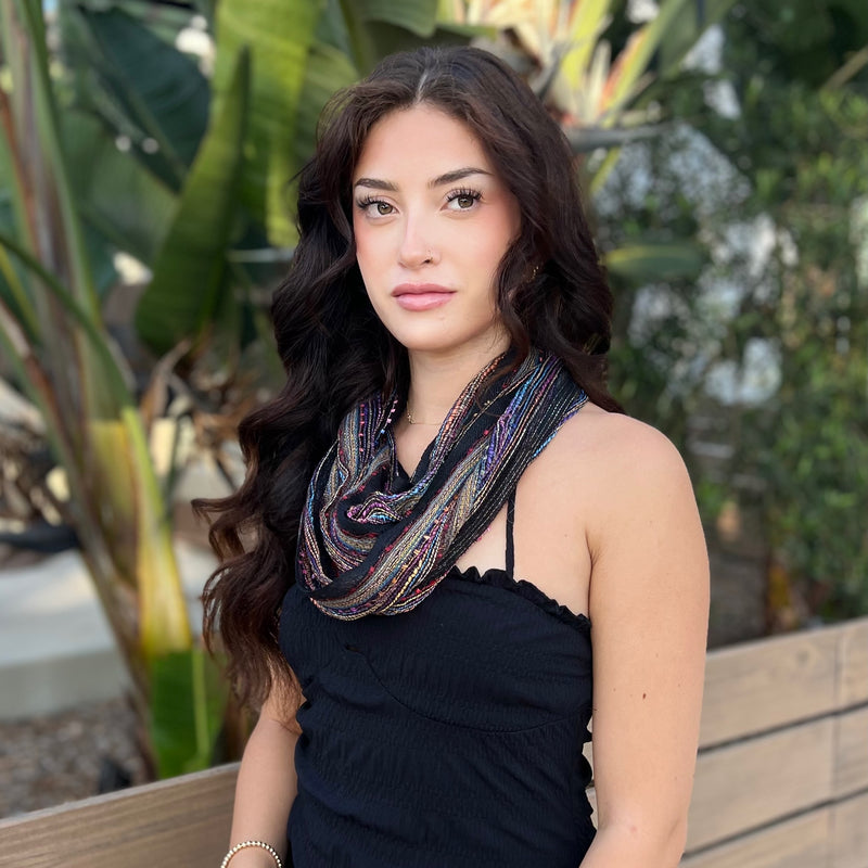 Humble Hilo Multicolored Thread Infinity Artisan Scarf