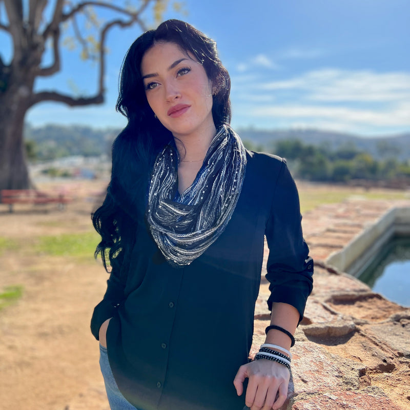 Humble Hilo Multicolored Thread Infinity Artisan Scarf