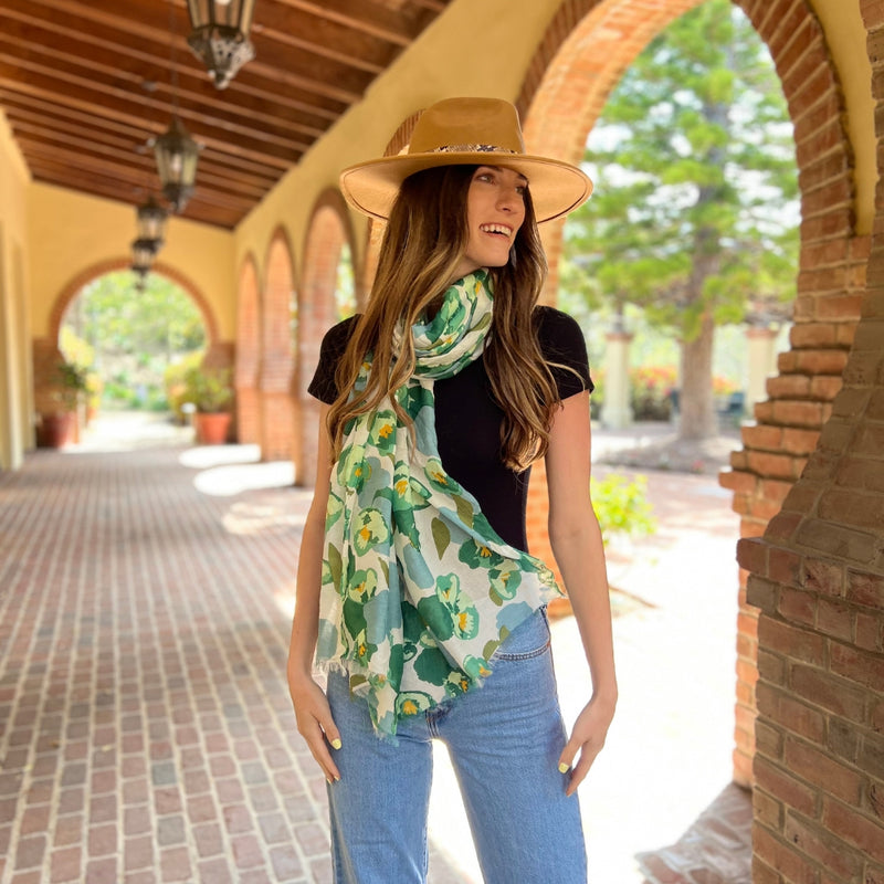 Humble Hilo Poppies Vector Art Scarf