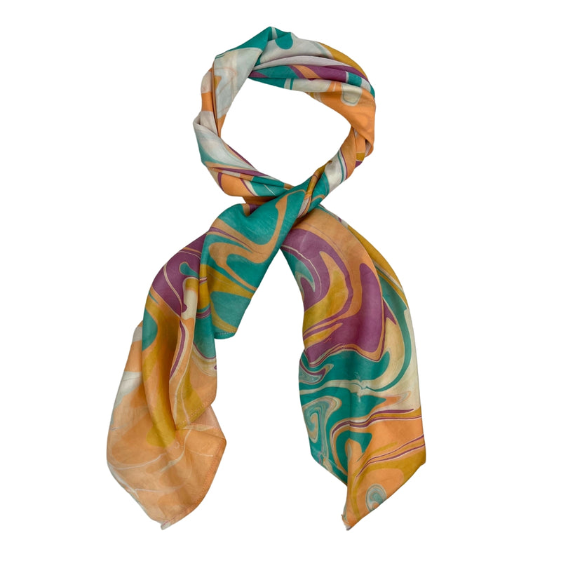 Humble Hilo Silk Square Scarf Marble Swirls