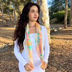 Humble Hilo Silk Square Scarf Marble Swirls