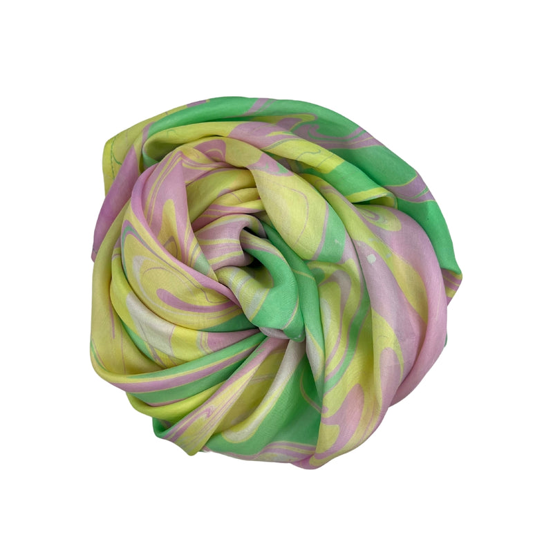 Humble Hilo Silk Square Scarf Marble Swirls