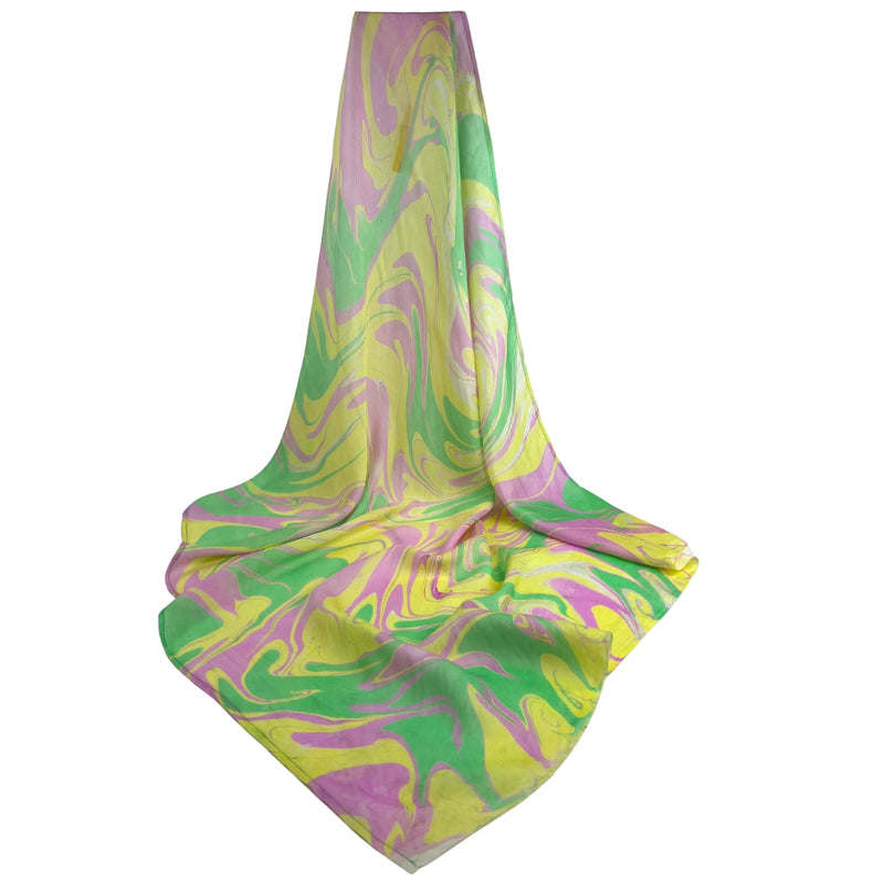 Humble Hilo Silk Square Scarf Marble Swirls