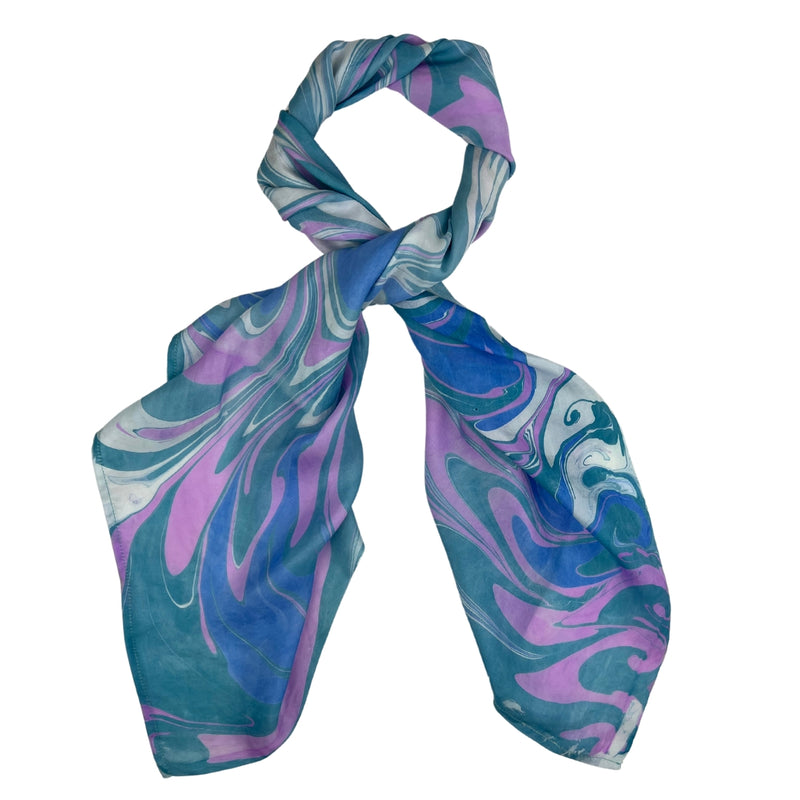 Humble Hilo Silk Square Scarf Marble Swirls