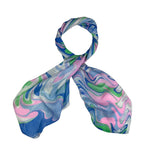 Humble Hilo Silk Square Scarf Marble Swirls