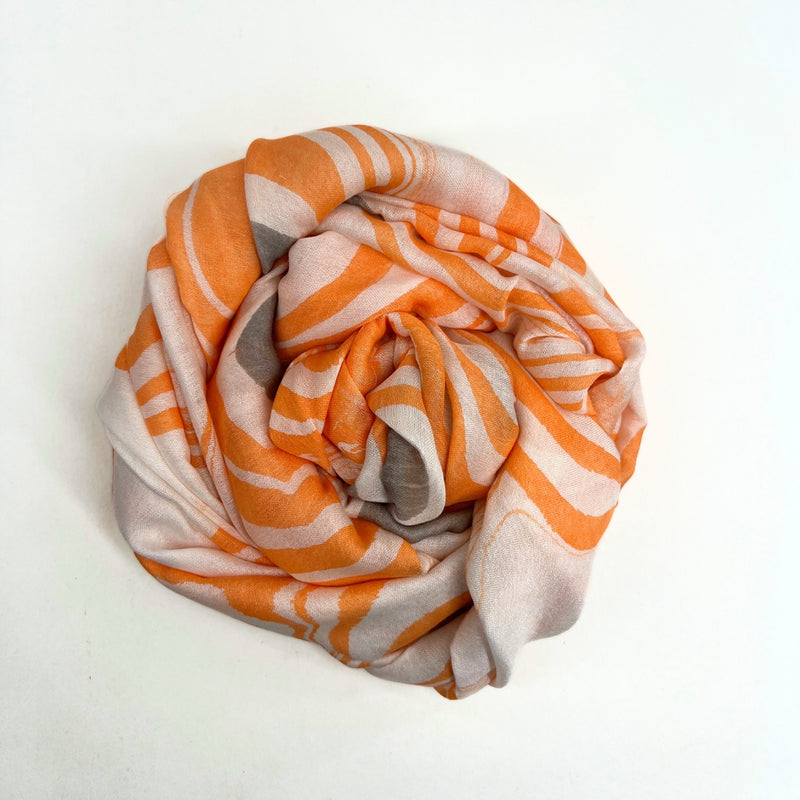 Humble Hilo Silk Blend Long Scarf Marble Swirls