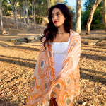 Humble Hilo Silk Blend Long Scarf Marble Swirls