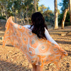 Humble Hilo Silk Blend Long Scarf Marble Swirls