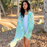 Humble Hilo Silk Blend Long Scarf Marble Swirls