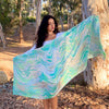 Humble Hilo Silk Blend Long Scarf Marble Swirls