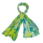 Humble Hilo Silk Blend Long Scarf Marble Swirls