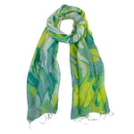 Humble Hilo Silk Blend Long Scarf Marble Swirls