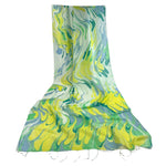 Humble Hilo Silk Blend Long Scarf Marble Swirls