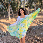 Humble Hilo Silk Blend Long Scarf Marble Swirls