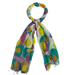 Humble Hilo Silk Blend Long Scarf Marble Swirls