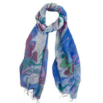 Humble Hilo Silk Blend Long Scarf Marble Swirls