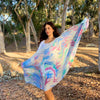 Humble Hilo Silk Blend Long Scarf Marble Swirls