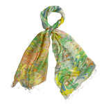 Humble Hilo Silk Blend Long Scarf Marble Swirls