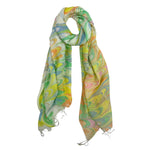 Humble Hilo Silk Blend Long Scarf Marble Swirls