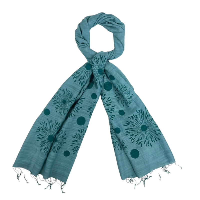 Humble Hilo Silk Blend Scarf, Blooming Stencils