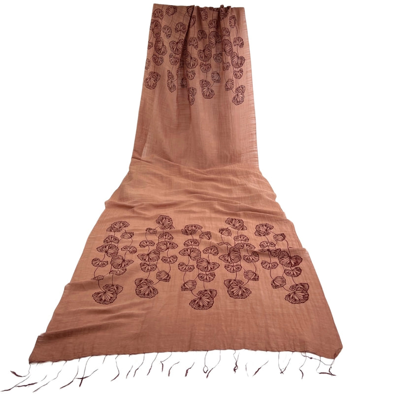 Humble Hilo Silk Blend Scarf, Blooming Stencils