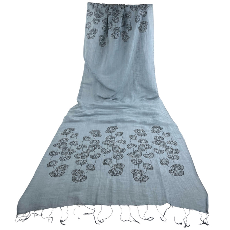 Humble Hilo Silk Blend Scarf, Blooming Stencils